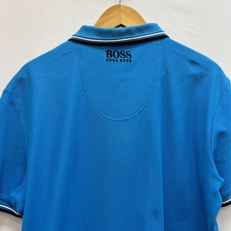 ヒューゴボス HUGO BOSS ポロシャツ 半袖 ワンポイントロゴ 鹿の子 ポロシャツ M 水色 / ライトブルー / メンズ USED 古着 中古 50161929