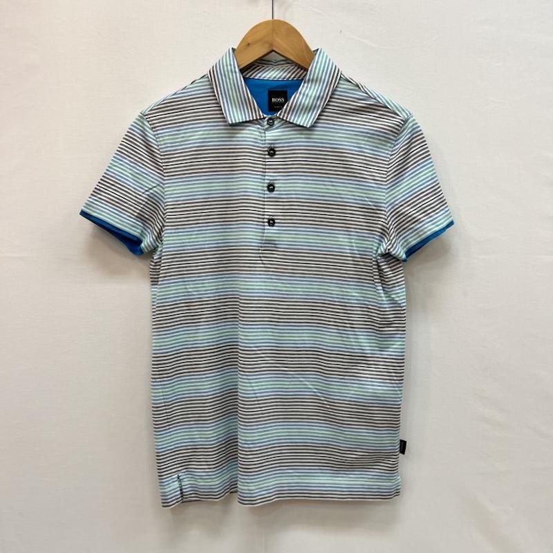 ヒューゴボス HUGO BOSS ポロシャツ 半袖 マルチボーダー ポロシャツ S マルチカラー / マルチカラー / multicolor X 青 / ブルー / blue メンズ USED 古着 中古 50161930