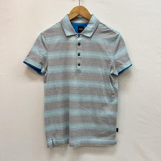 ヒューゴボス HUGO BOSS ポロシャツ 半袖 マルチボーダー ポロシャツ S マルチカラー / マルチカラー / multicolor X 青 / ブルー / blue メンズ USED 古着 中古 50161930