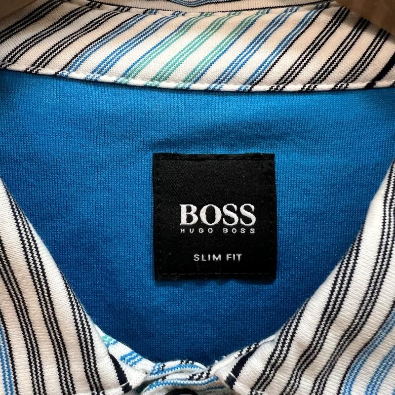 ヒューゴボス HUGO BOSS ポロシャツ 半袖 マルチボーダー ポロシャツ S マルチカラー / マルチカラー / multicolor X 青 / ブルー / blue メンズ USED 古着 中古 50161930