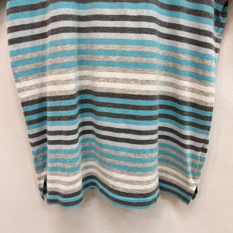 バーバリーブラックレーベル BURBERRY BLACK LABEL ポロシャツ 半袖 ワンポイントロゴ ボーダー ポロシャツ 2 水色 / ライトブルー / X 灰 / グレー / gray メンズ USED 古着 中古 50161931