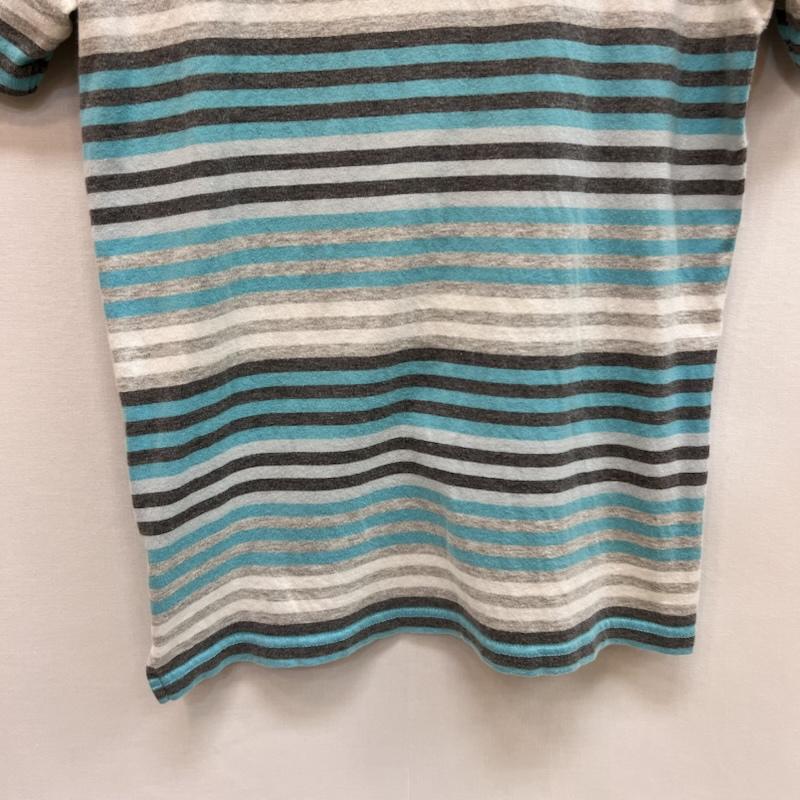 バーバリーブラックレーベル BURBERRY BLACK LABEL ポロシャツ 半袖 ワンポイントロゴ ボーダー ポロシャツ 2 水色 / ライトブルー / X 灰 / グレー / gray メンズ USED 古着 中古 50161931