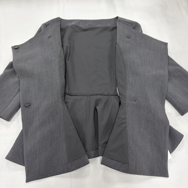フレイ アイディー FRAY I.D ジャケット、上着 ジャケット、ブレザー WEB限定 2way ジャケット ペプラム フレア 0 無地 灰 / グレー / gray レディース USED 古着 中古 50161950