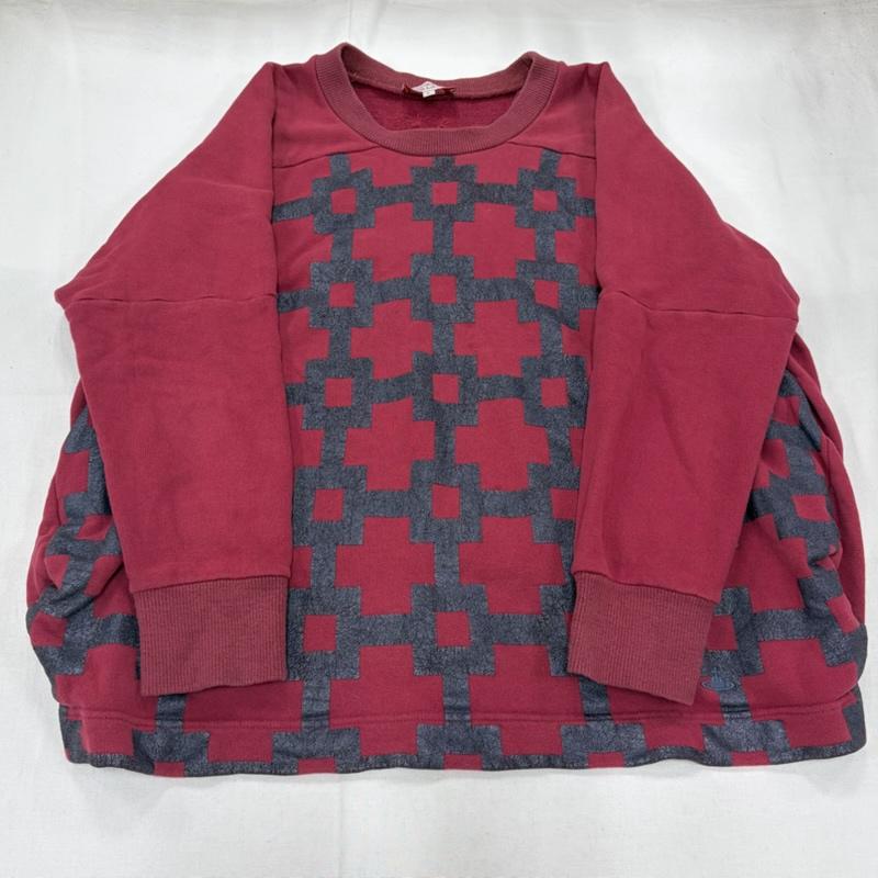 ヴィヴィアン ウエストウッド レッドレーベル Vivienne Westwood red label トレーナー 長袖 クルーネック メタル プリント オーブ 刺繍 スウェット トレーナー 2 プリント X ロゴ、文字 X 刺繍 赤 / レッド / red X ダークグレー / ダークグレー / レディース USED 古着 中古 50161962