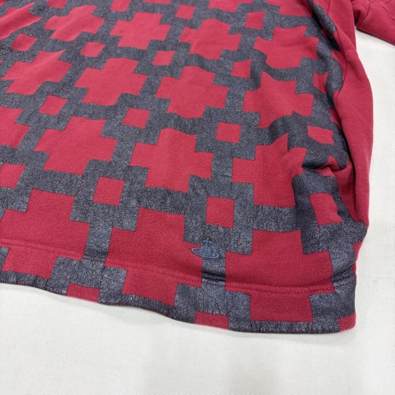 ヴィヴィアン ウエストウッド レッドレーベル Vivienne Westwood red label トレーナー 長袖 クルーネック メタル プリント オーブ 刺繍 スウェット トレーナー 2 プリント X ロゴ、文字 X 刺繍 赤 / レッド / red X ダークグレー / ダークグレー / レディース USED 古着 中古 50161962