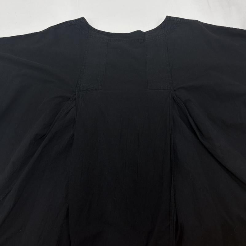 イッセイミヤケ ISSEY MIYAKE ワンピース ひざ丈スカート タックデザイン 半袖 ワンピース チュニック 2 無地 黒 / ブラック / black レディース USED 古着 中古 50161963