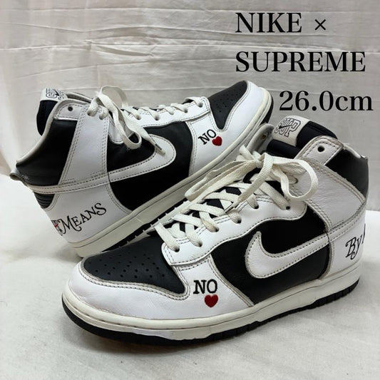 ナイキ NIKE スニーカー スニーカー SUPREME シュプリーム SB DUNK HIGH OG QS BY ANY MEANS ダンク ハイカット スニーカー DN3741-002 26.0cm メンズ USED 古着 中古 50161965