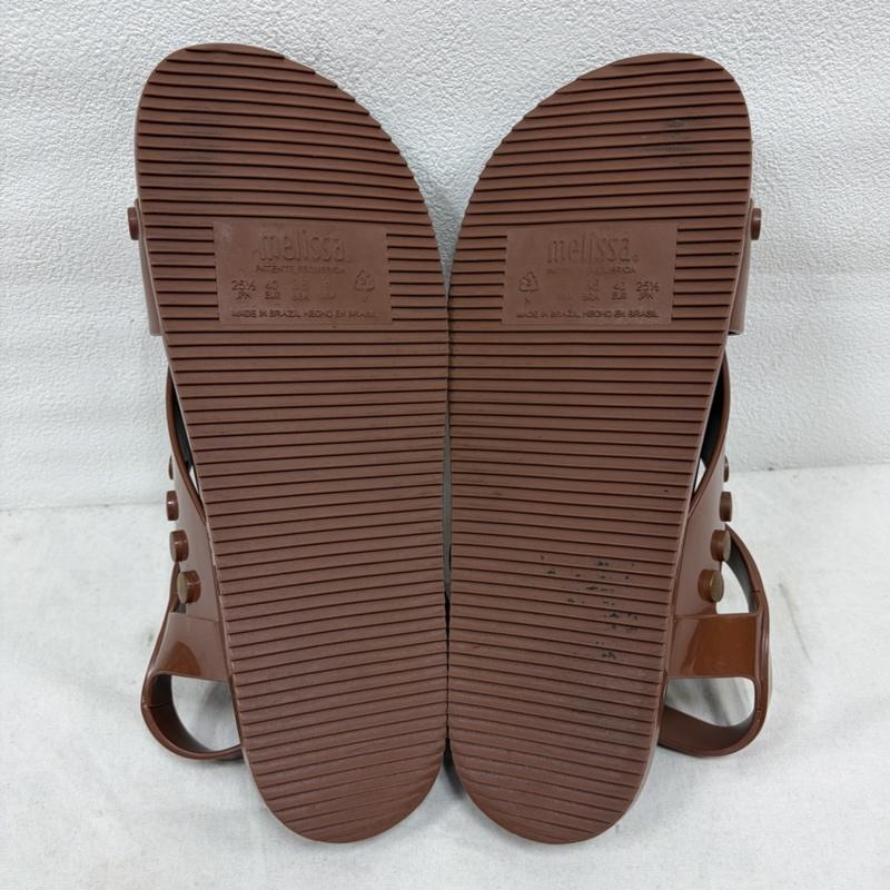 ヴィヴィアンウエストウッド Vivienne Westwood サンダル サンダル Melissa メリッサ ANGLOMANIA ストラップ ラバーサンダル オーブ ORB スタッズ USA9 25.5cm ワンポイント X ロゴ、文字 黒 / ブラック / black X 茶 / ブラウン / brown メンズ USED 古着 中古 50161986