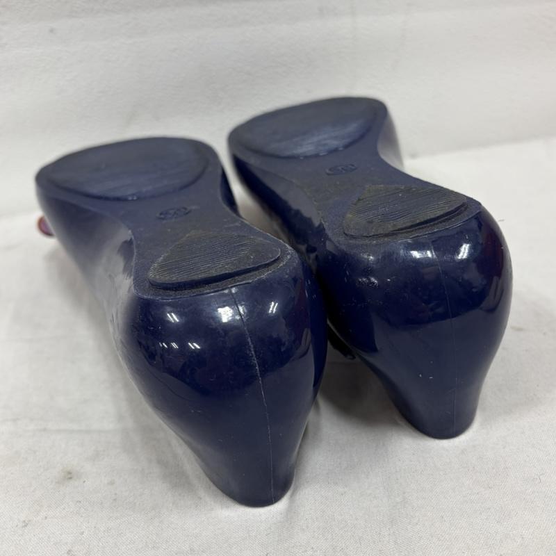 ヴィヴィアンウエストウッド Vivienne Westwood パンプス パンプス Melissa メリッサ ANGLOMANIA リボン ラバー フラット パンプス レインシューズ オーブ ORB 39 - 青 / ブルー / blue X 茶 / ブラウン / brown レディース USED 古着 中古 50161988
