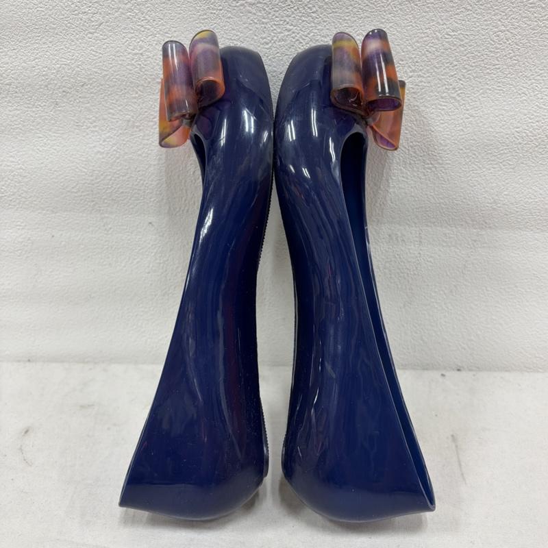 ヴィヴィアンウエストウッド Vivienne Westwood パンプス パンプス Melissa メリッサ ANGLOMANIA リボン ラバー フラット パンプス レインシューズ オーブ ORB 39 - 青 / ブルー / blue X 茶 / ブラウン / brown レディース USED 古着 中古 50161988
