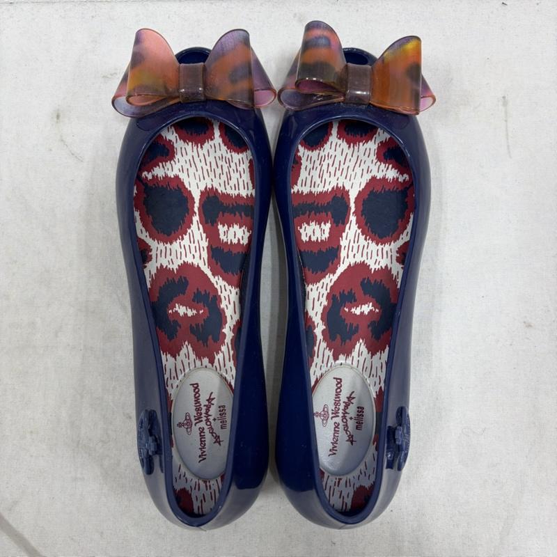 ヴィヴィアンウエストウッド Vivienne Westwood パンプス パンプス Melissa メリッサ ANGLOMANIA リボン ラバー フラット パンプス レインシューズ オーブ ORB 39 - 青 / ブルー / blue X 茶 / ブラウン / brown レディース USED 古着 中古 50161988