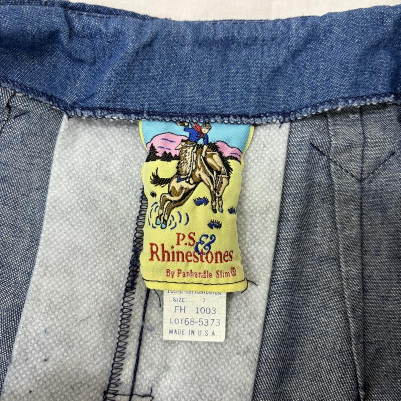 ＵＳフルギ US古着 パンツ デニム、ジーンズ P.S. Rhinestones by panhandle slim デニム ウエスタンパンツ TALONジップ インディゴ SIZE:7 - 無地 インディゴ / インディゴ / Indigo レディース USED 古着 中古 50161990