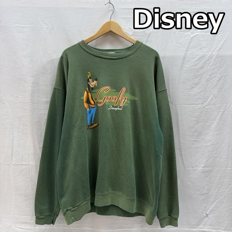 ディズニー Disney トレーナー 長袖 GOOFY グーフィー ロゴ プリント クルーネック スウェット トレーナー XL メンズ USED 古着 中古 50161993