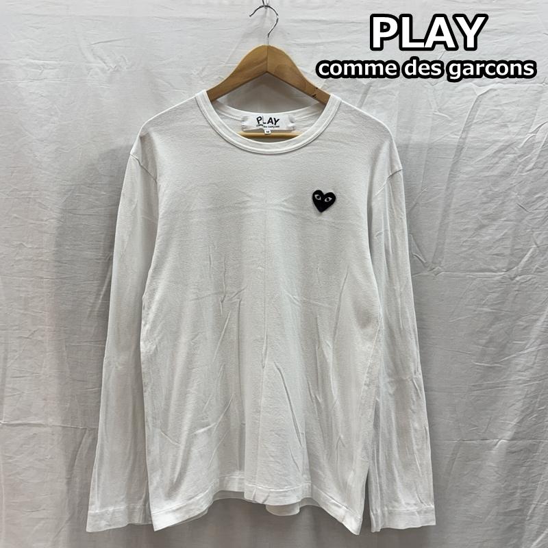 プレイコムデギャルソン PLAY COMME des GARCONS Tシャツ 長袖 ハートロゴ クルーネック 長袖 Tシャツ ロンT M 白 / ホワイト / white メンズ USED 古着 中古 50161995