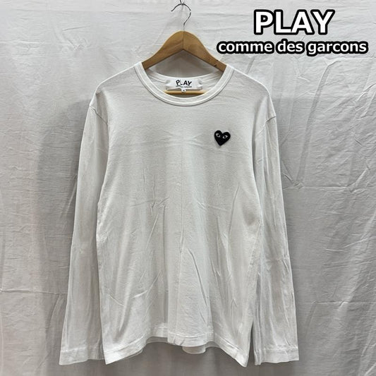 プレイコムデギャルソン PLAY COMME des GARCONS Tシャツ 長袖 ハートロゴ クルーネック 長袖 Tシャツ ロンT M 白 / ホワイト / white メンズ USED 古着 中古 50161995
