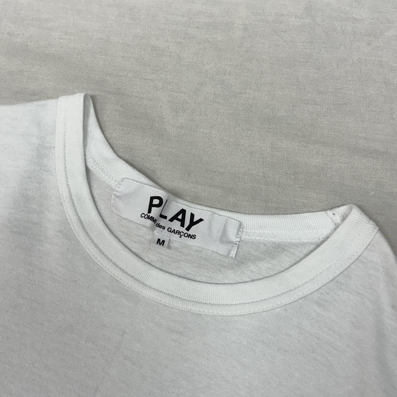 プレイコムデギャルソン PLAY COMME des GARCONS Tシャツ 長袖 ハートロゴ クルーネック 長袖 Tシャツ ロンT M 白 / ホワイト / white メンズ USED 古着 中古 50161995
