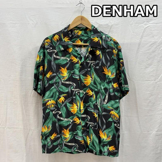 デンハム DENHAM シャツ、ブラウス 半袖 花柄 ロゴ 総柄 レーヨン アロハ シャツ 1110421 M メンズ USED 古着 中古 50161999