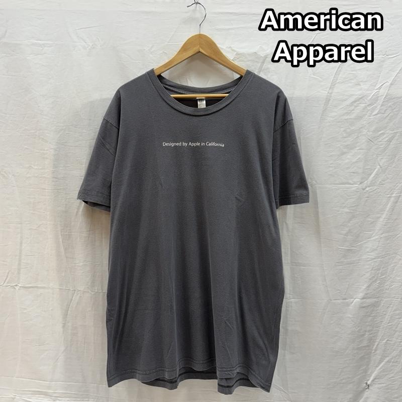 アメリカンアパレル American Apparel Tシャツ 半袖 Apple アップル ロゴ クルーネック 半袖 Tシャツ USA製 XL 灰 / グレー / gray メンズ USED 古着 中古 50162005