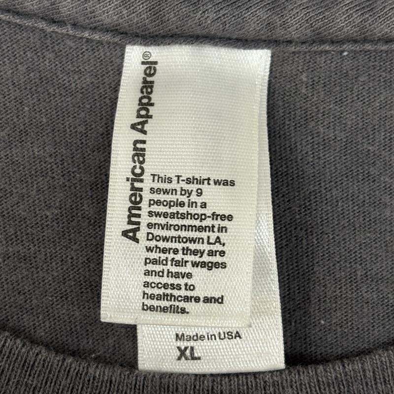 アメリカンアパレル American Apparel Tシャツ 半袖 Apple アップル ロゴ クルーネック 半袖 Tシャツ USA製 XL 灰 / グレー / gray メンズ USED 古着 中古 50162005