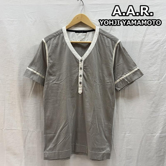 ヨウジヤマモト Yohji Yamamoto Tシャツ 半袖 AAR ヘンリー Vネック スリーブライン Tシャツ 半袖 X164112-92 3 メンズ USED 古着 中古 50162007