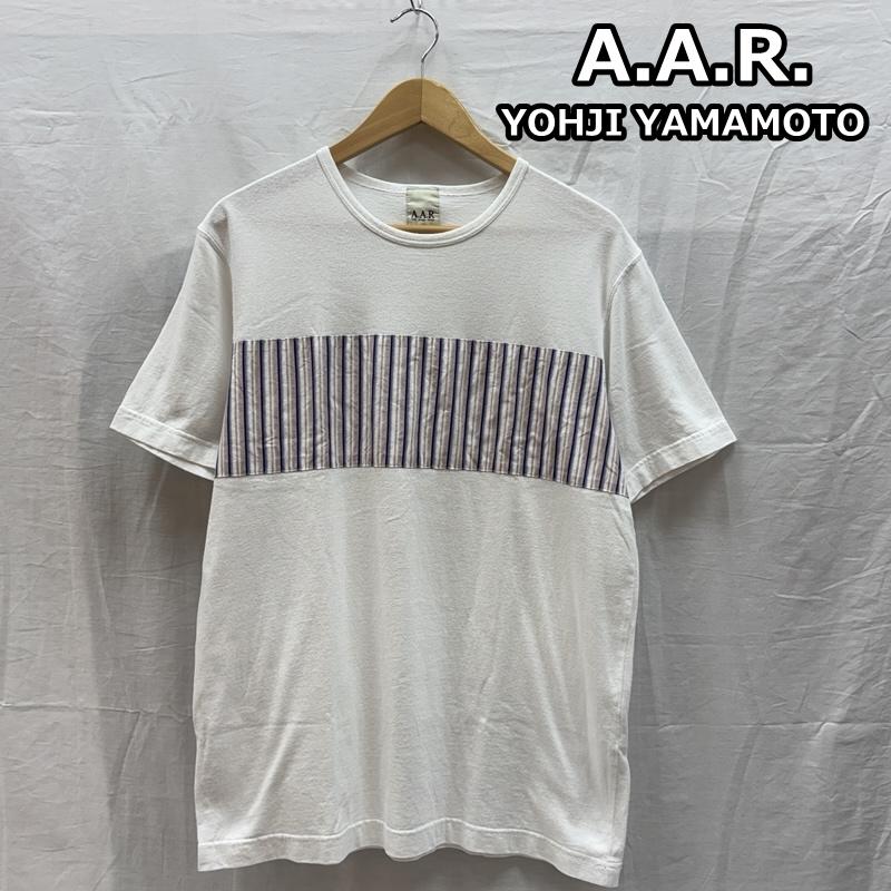 ヨウジヤマモト Yohji Yamamoto Tシャツ 半袖 AAR フロントパネル切替し クルーネック 半袖 Tシャツ L 白 / ホワイト / white メンズ USED 古着 中古 50162009