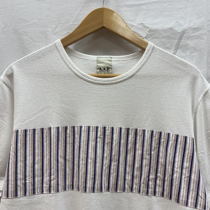 ヨウジヤマモト Yohji Yamamoto Tシャツ 半袖 AAR フロントパネル切替し クルーネック 半袖 Tシャツ L 白 / ホワイト / white メンズ USED 古着 中古 50162009