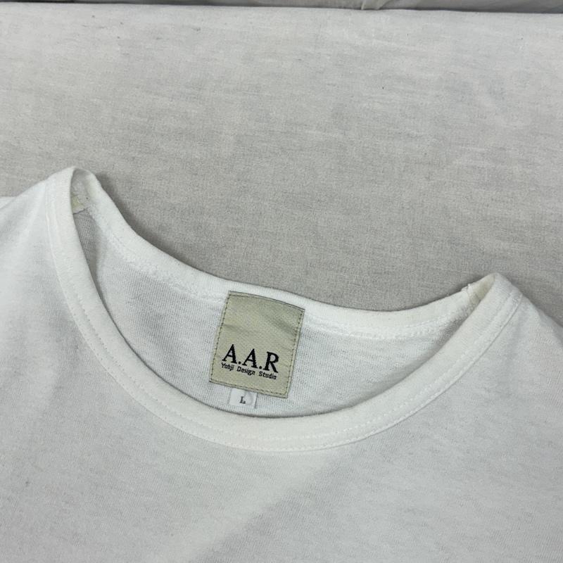 ヨウジヤマモト Yohji Yamamoto Tシャツ 半袖 AAR フロントパネル切替し クルーネック 半袖 Tシャツ L 白 / ホワイト / white メンズ USED 古着 中古 50162009
