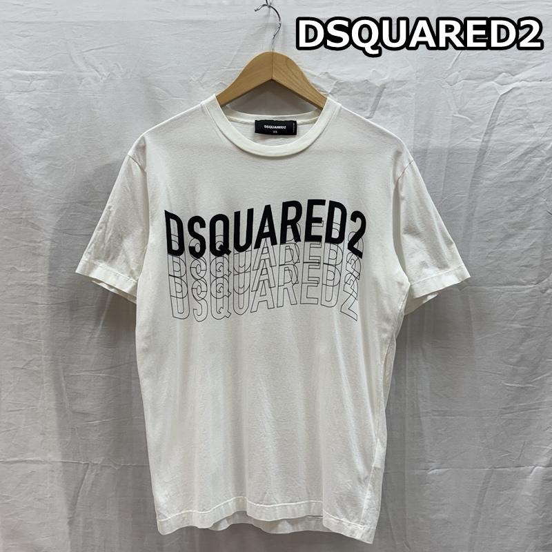 ディースクエアード DSQUARED2 Tシャツ 半袖 S74GD829 S22427 ロゴ プリント クルーネック 半袖 Tシャツ XS 白 / ホワイト / white メンズ USED 古着 中古 50162012