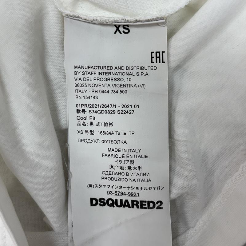 ディースクエアード DSQUARED2 Tシャツ 半袖 S74GD829 S22427 ロゴ プリント クルーネック 半袖 Tシャツ XS 白 / ホワイト / white メンズ USED 古着 中古 50162012