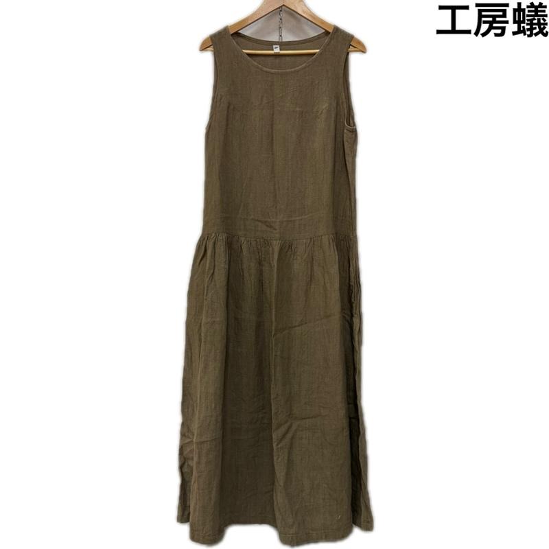 古着 USED ワンピース ロングスカート 工房蟻 蟻工房 リネンギャザーワンピース ノースリーブ beige - 無地 ベージュ / ベージュ / beige レディース USED 古着 中古 50162014