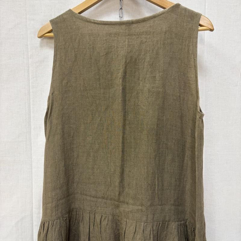 古着 USED ワンピース ロングスカート 工房蟻 蟻工房 リネンギャザーワンピース ノースリーブ beige - 無地 ベージュ / ベージュ / beige レディース USED 古着 中古 50162014