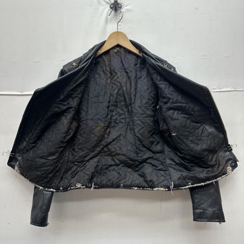 ショット schott ジャケット、上着 ライダース 70s 80s ワンスター ダブル ライダース レザー ジャケット - 黒 / ブラック / black メンズ USED 古着 中古 50162015