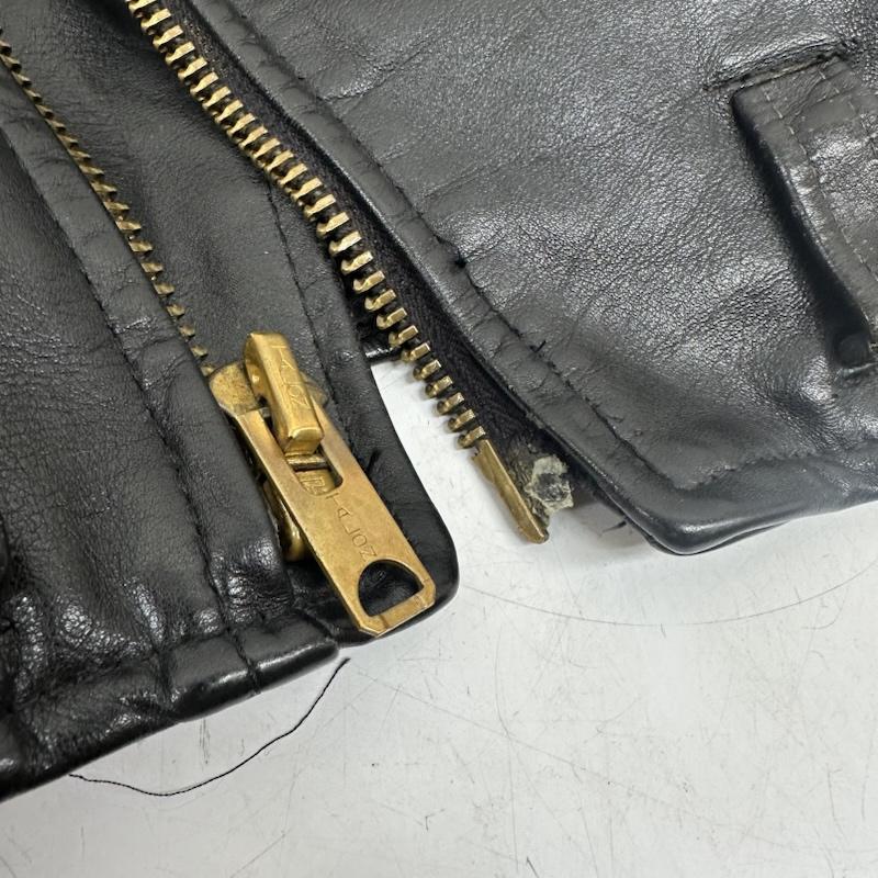 ショット schott ジャケット、上着 ライダース 70s 80s ワンスター ダブル ライダース レザー ジャケット - 黒 / ブラック / black メンズ USED 古着 中古 50162015