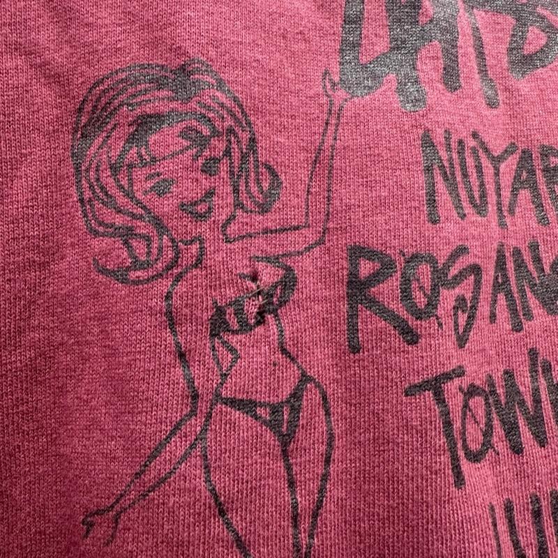 ステューシー STUSSY Tシャツ 半袖 80s 黒タグ 両面 プリント Tシャツ シングルステッチ XL 赤 / レッド / red X えんじ / ワインレッド / dark red メンズ USED 古着 中古 50162020