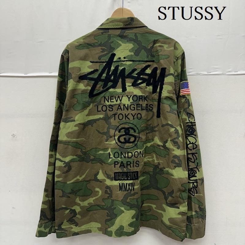 ステューシー STUSSY ジャケット、上着 ジャンパー、ブルゾン MAGIC STICK 14SS BDU JACKET ミリタリー ジャケット 迷彩 L カーキオリーブ / カーキオリーブ / メンズ USED 古着 中古 50162022