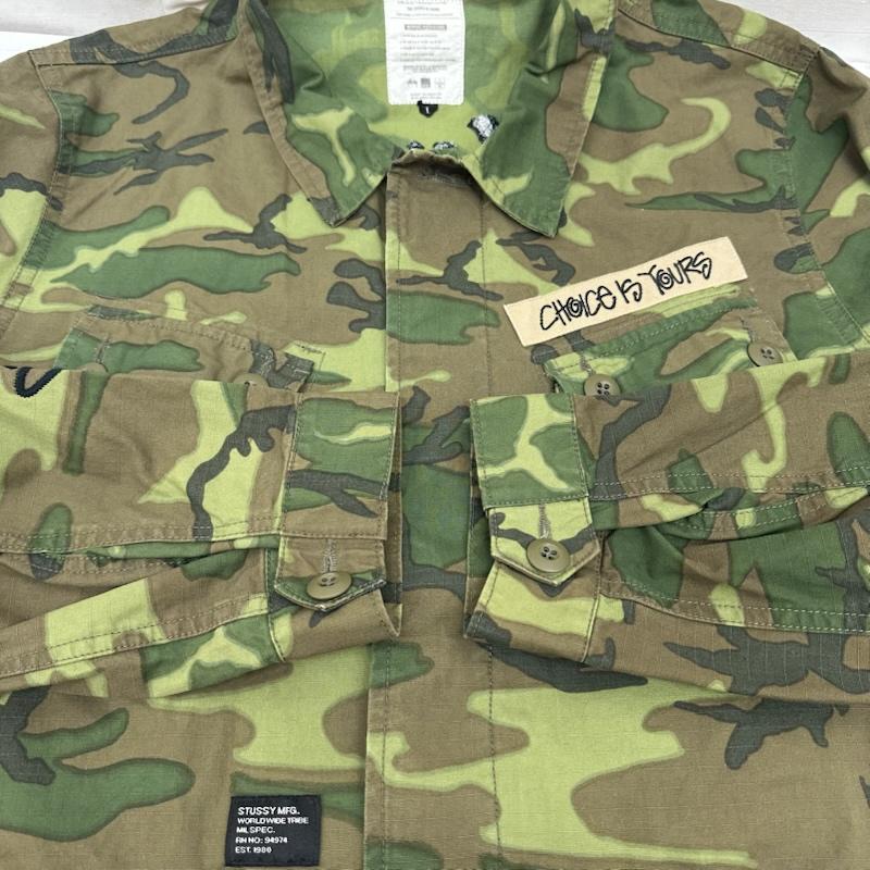 ステューシー STUSSY ジャケット、上着 ジャンパー、ブルゾン MAGIC STICK 14SS BDU JACKET ミリタリー ジャケット 迷彩 L カーキオリーブ / カーキオリーブ / メンズ USED 古着 中古 50162022