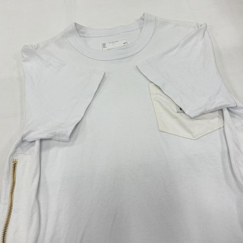 サカイ Sacai Tシャツ 半袖 Carhartt コラボ 24-0725S 半袖 サイドジップ Tシャツ ポケット 1 ワンポイント X ロゴ、文字 X 刺繍 白 / ホワイト / white X 黒 / ブラック / black X 金 / ゴールド / gold color メンズ USED 古着 中古 50162028