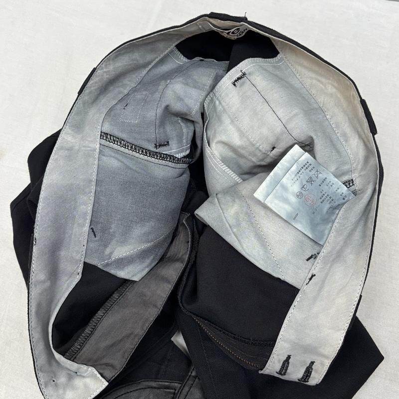 アイジュンヤワタナベマンコムデギャルソン eye JUNYAWATANABE MAN COMME des GARCONS パンツ ショートパンツ WD-P901 AD2009 ディッキーズ 裾レザー切替し 七分丈 ワーク パンツ XS 黒 / ブラック / black メンズ USED 古着 中古 50162030