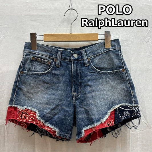 ポロラルフローレン POLO RALPH LAUREN パンツ ショートパンツ バンダナ切替し デニム ショート ホット パンツ - レディース USED 古着 中古 50162032