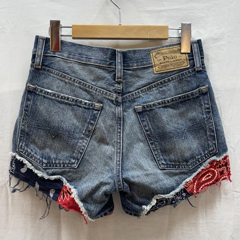 ポロラルフローレン POLO RALPH LAUREN パンツ ショートパンツ バンダナ切替し デニム ショート ホット パンツ - レディース USED 古着 中古 50162032
