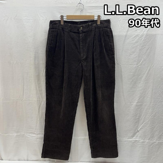 エルエルビーン L.L.Bean ボトムス ボトムス 90年代 ビンテージ コロンビア製 太畝 コーデュロイ パンツ 2タック 90s VINTAGE 34インチ 茶 / ブラウン / brown メンズ USED 古着 中古 50162036