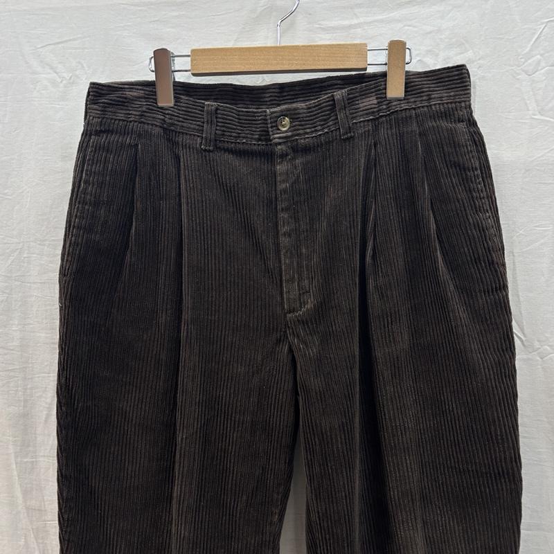エルエルビーン L.L.Bean ボトムス ボトムス 90年代 ビンテージ コロンビア製 太畝 コーデュロイ パンツ 2タック 90s VINTAGE 34インチ 茶 / ブラウン / brown メンズ USED 古着 中古 50162036