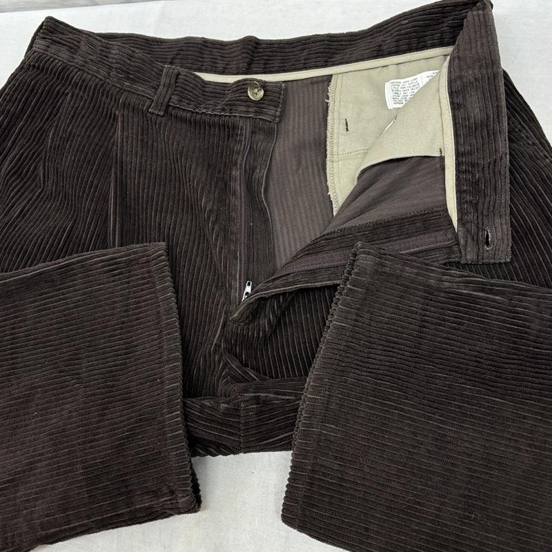 エルエルビーン L.L.Bean ボトムス ボトムス 90年代 ビンテージ コロンビア製 太畝 コーデュロイ パンツ 2タック 90s VINTAGE 34インチ 茶 / ブラウン / brown メンズ USED 古着 中古 50162036