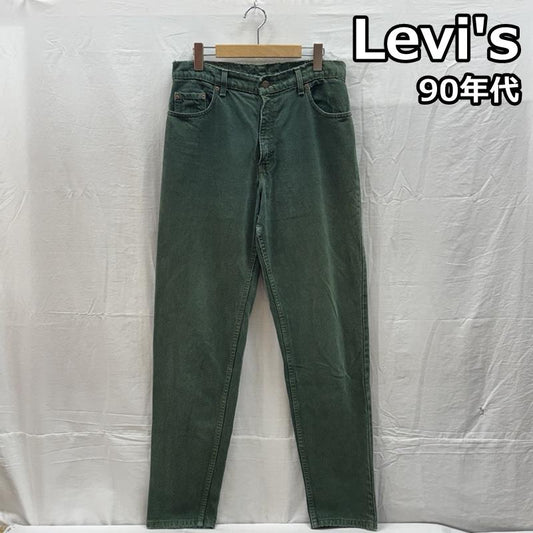 リーバイス Levi s ボトムス ボトムス 90年代 ビンテージ 550 ボタン裏532 カラーデニム ストレート パンツ 90s VINTAGE - 緑 / グリーン / green メンズ USED 古着 中古 50162037
