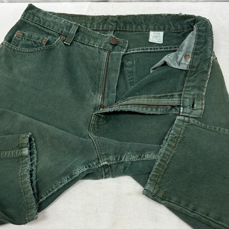 リーバイス Levi s ボトムス ボトムス 90年代 ビンテージ 550 ボタン裏532 カラーデニム ストレート パンツ 90s VINTAGE - 緑 / グリーン / green メンズ USED 古着 中古 50162037