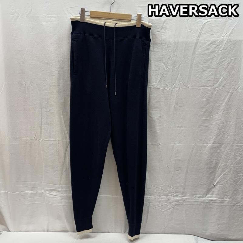 ハバーザック HAVERSACK ボトムス ボトムス 461927 ウール ニット ジョガー パンツ L 紺 / ネイビー / navy メンズ USED 古着 中古 50162040