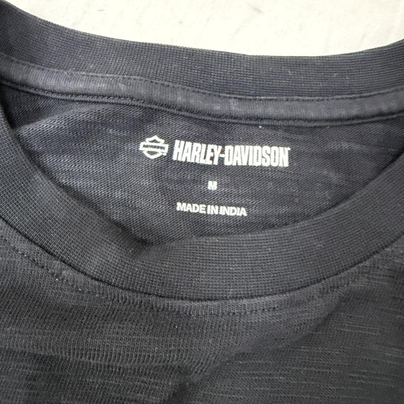 ハーレーダビッドソン Harley-Davidson Tシャツ 長袖 ファイヤーパターン ファイヤーフレーム プリントロンT 袖ロゴ black × red M M ロゴ、文字 黒 / ブラック / black X 赤 / レッド / red メンズ USED 古着 中古 50162049