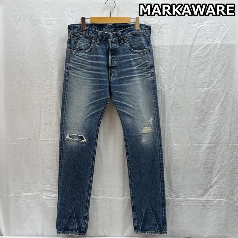 マーカウェア markaware ボトムス ボトムス ダメージリペア加工 デニム スリム ストレート パンツ 赤耳 A13C-33PT21C 3 メンズ USED 古着 中古 50162052