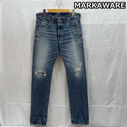 マーカウェア markaware ボトムス ボトムス ダメージリペア加工 デニム スリム ストレート パンツ 赤耳 A13C-33PT21C 3 メンズ USED 古着 中古 50162052