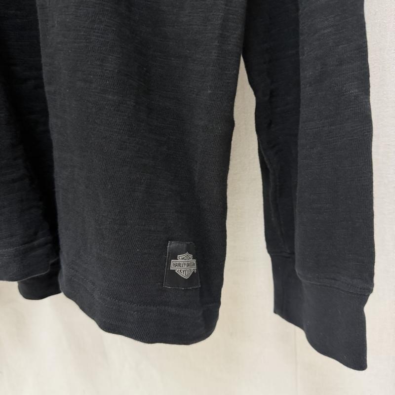ハーレーダビッドソン Harley-Davidson Tシャツ 長袖 ロゴパッチロンT black×red M バイカー M ロゴ、文字 黒 / ブラック / black X 赤 / レッド / red メンズ USED 古着 中古 50162053